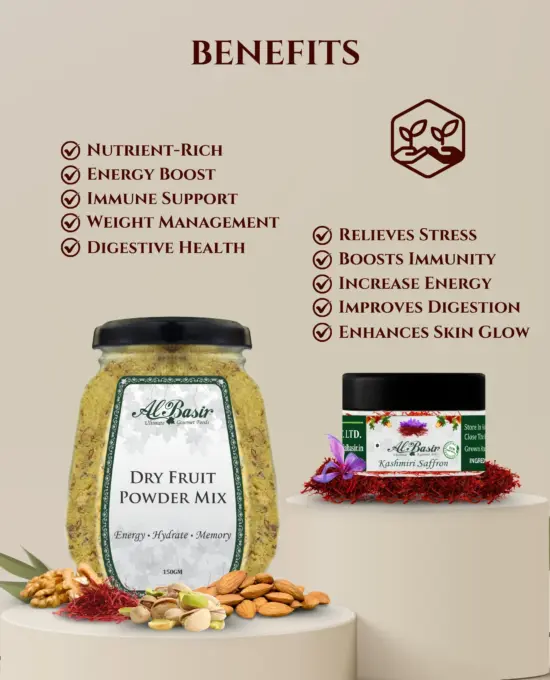 ALBASIR DRY FRUIT POWDER MIX + SAFFRON COMBO (2)