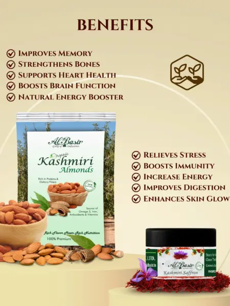ALBASIR KASHMIRI ALMONDS + SAFFRON COMBO (2)