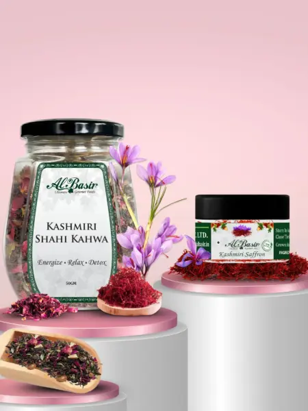 ALBASIR KASHMIRI SHAHI KAHWA + SAFFRON COMBO (1)