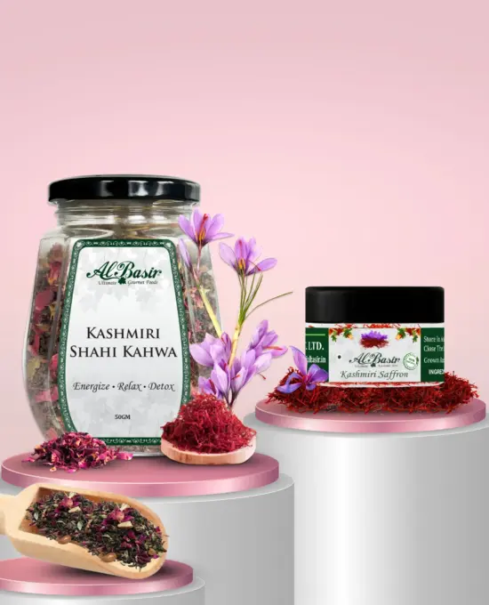 ALBASIR KASHMIRI SHAHI KAHWA + SAFFRON COMBO (1)