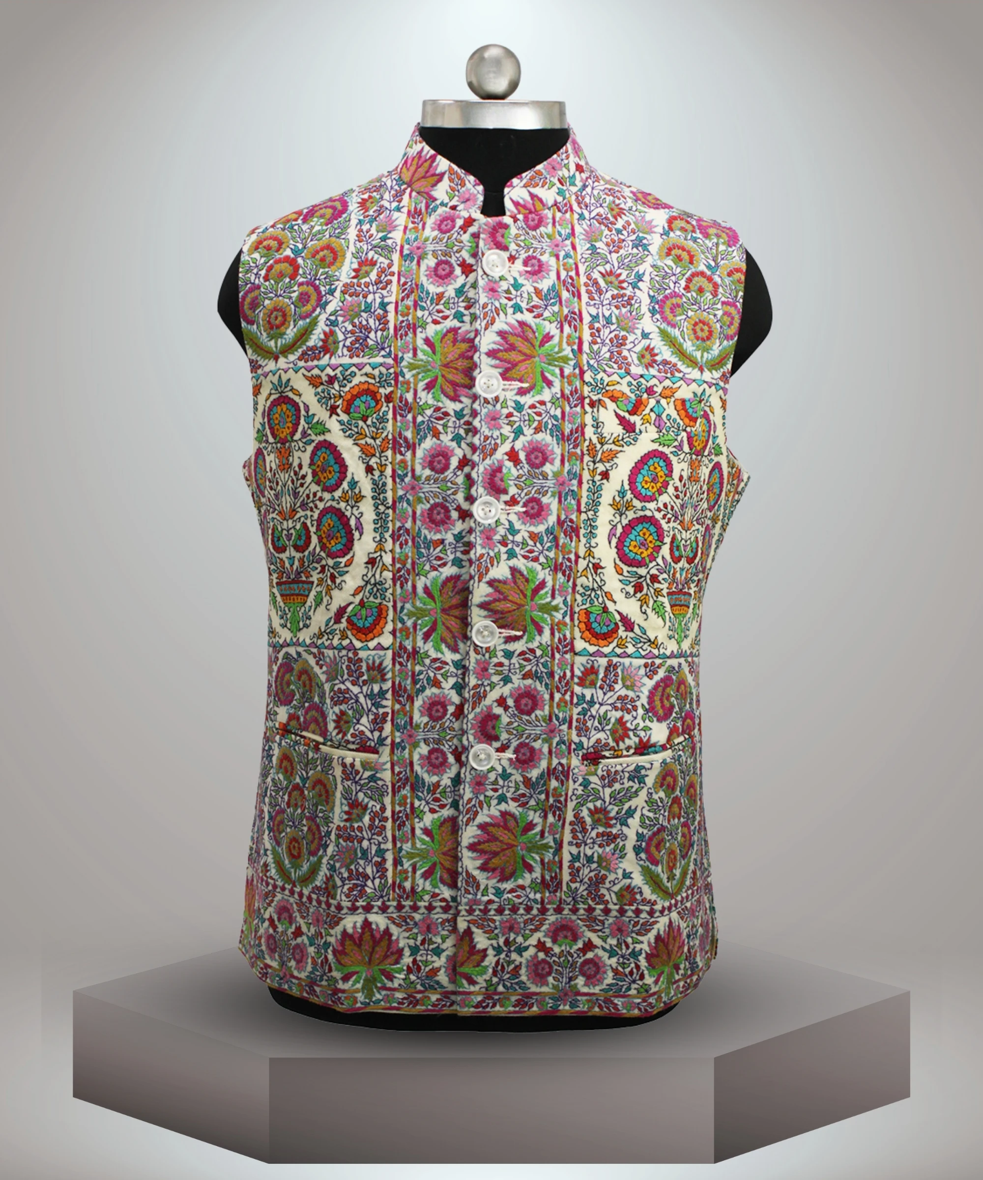 ALBASIR WAIST COAT 6 (1) Waist Coat Handmade Sozni - Image 1