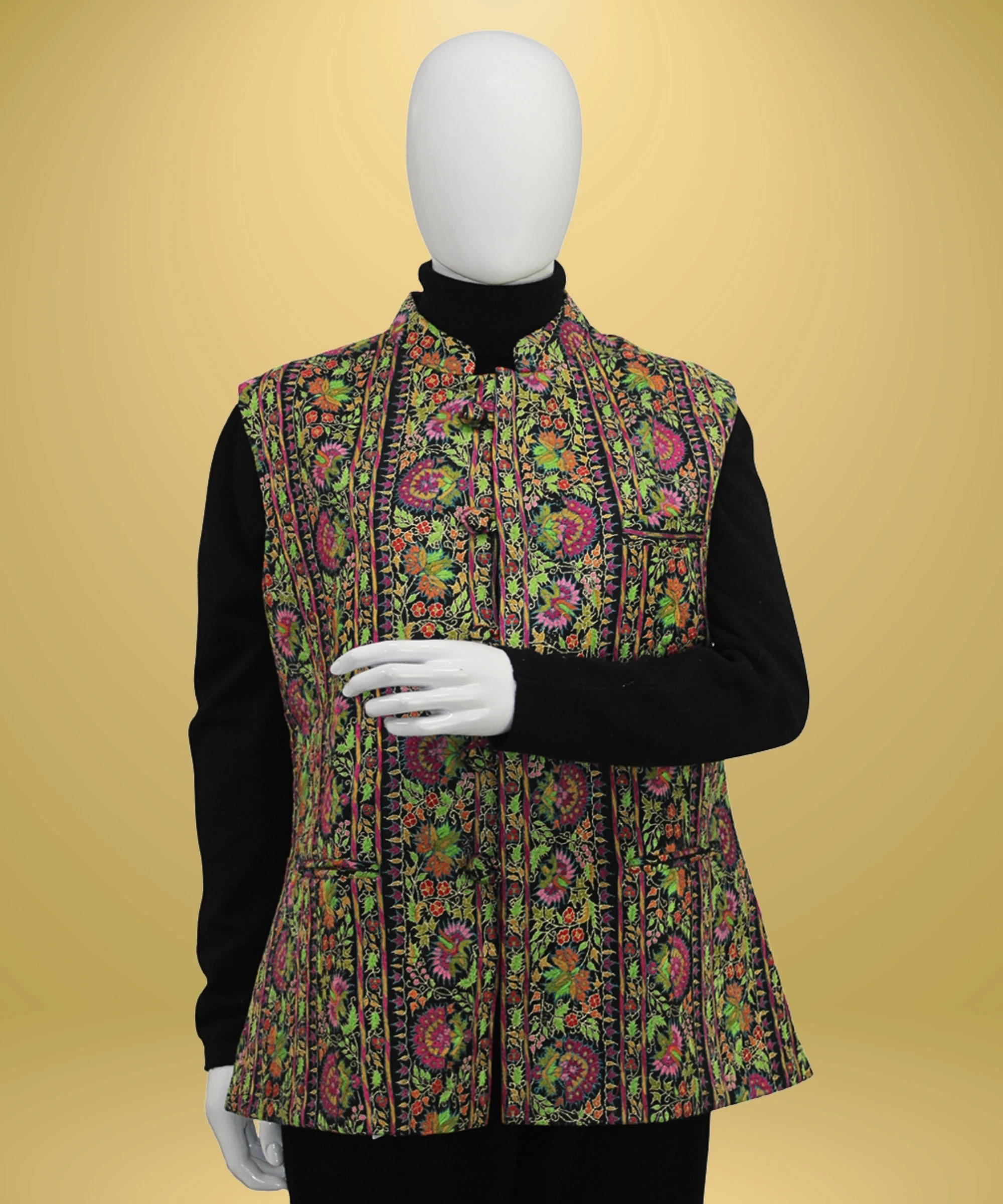 ALBASIR WAIST COAT 16 (1) Waist Coat Handmade Sozni - Image 1