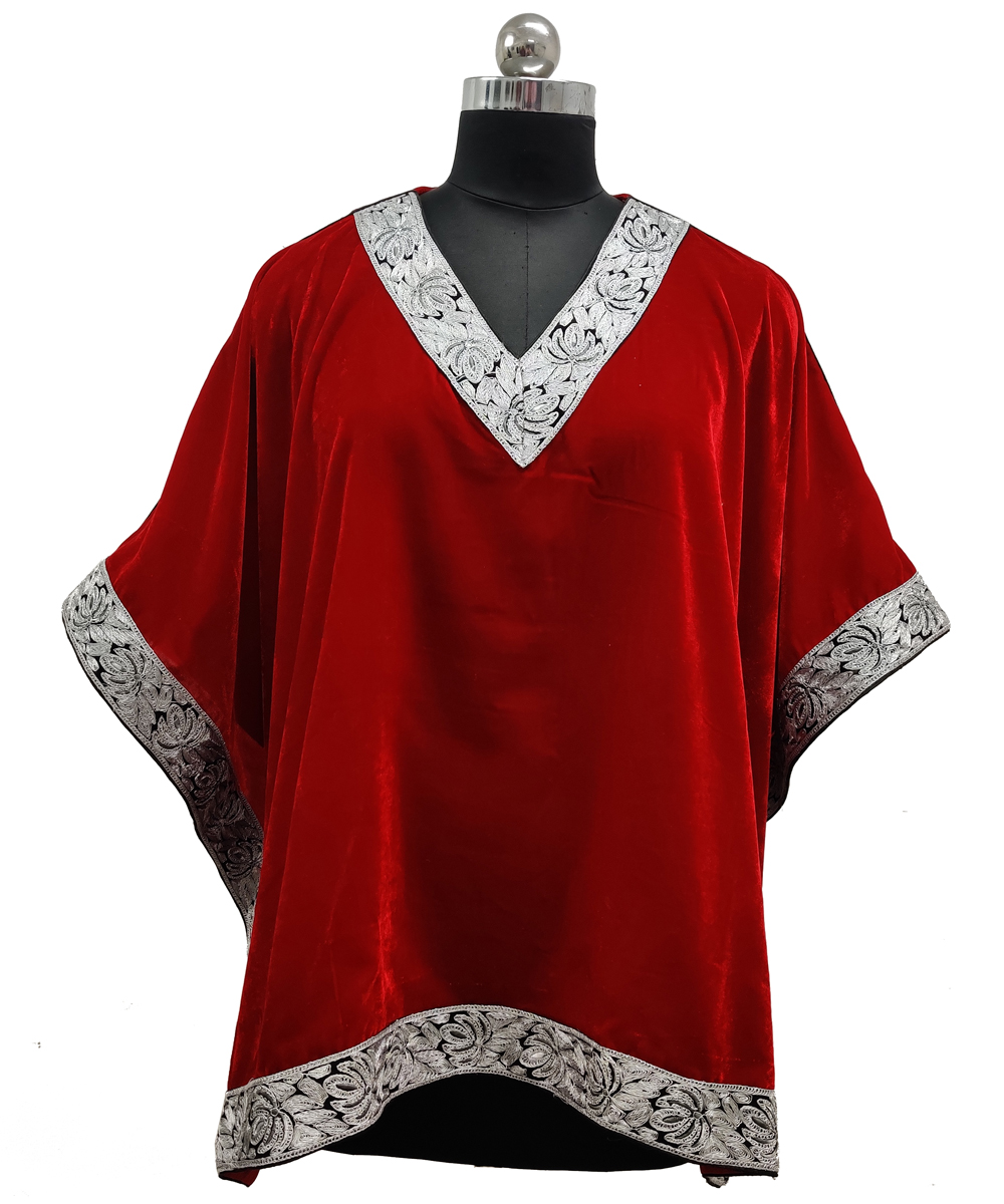 Kaftan Velvet Zari Red 1 Kaftan Velvet Zari - Image 1