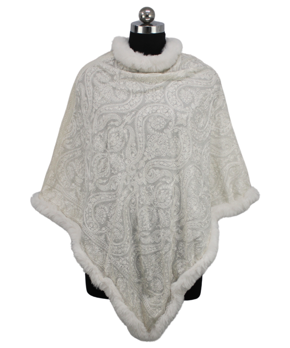 Poncho White Poncho Pashmina - Image 1