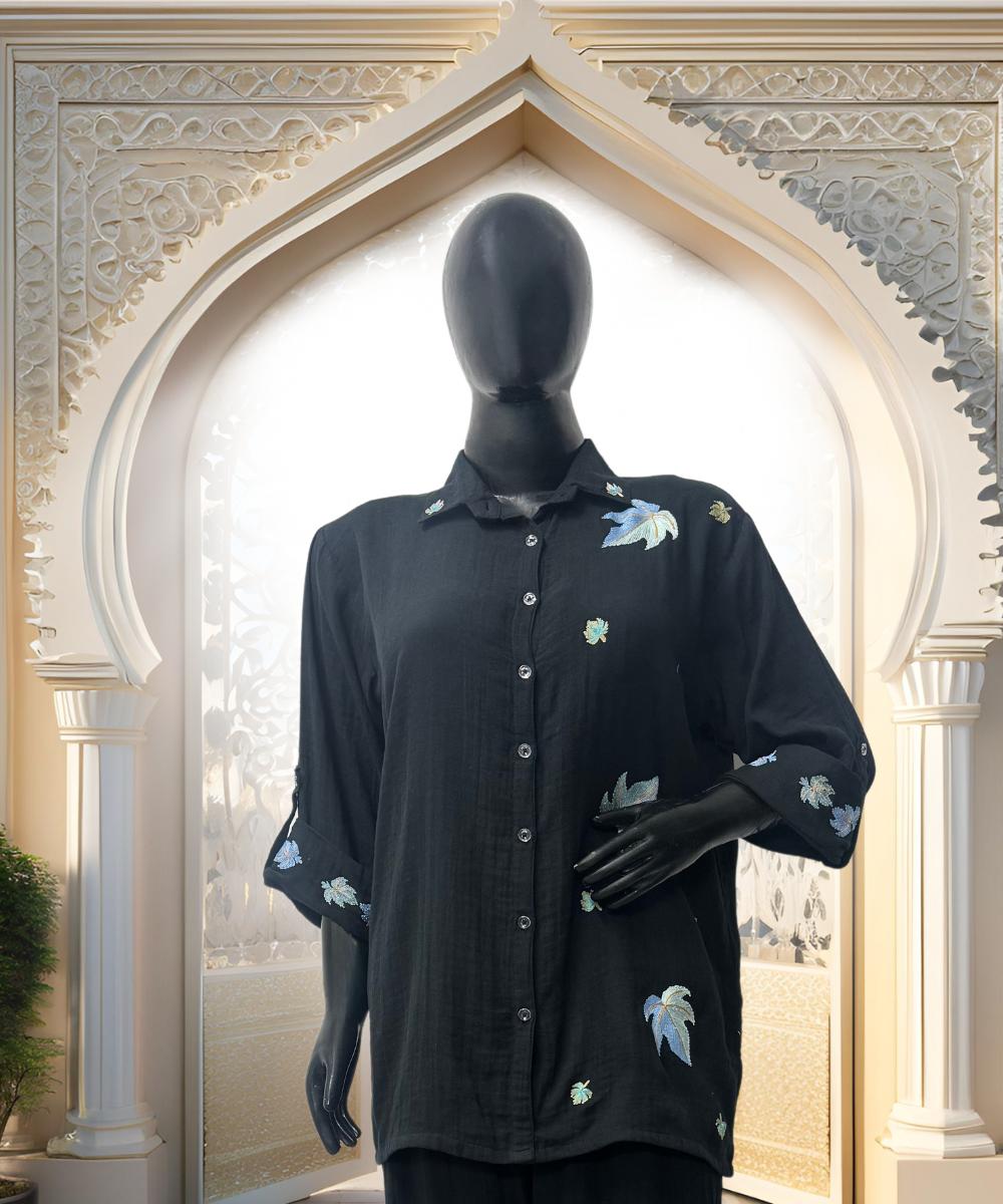 Co-ord Set Black Co-Ord Set Aari Cotton - Image 1