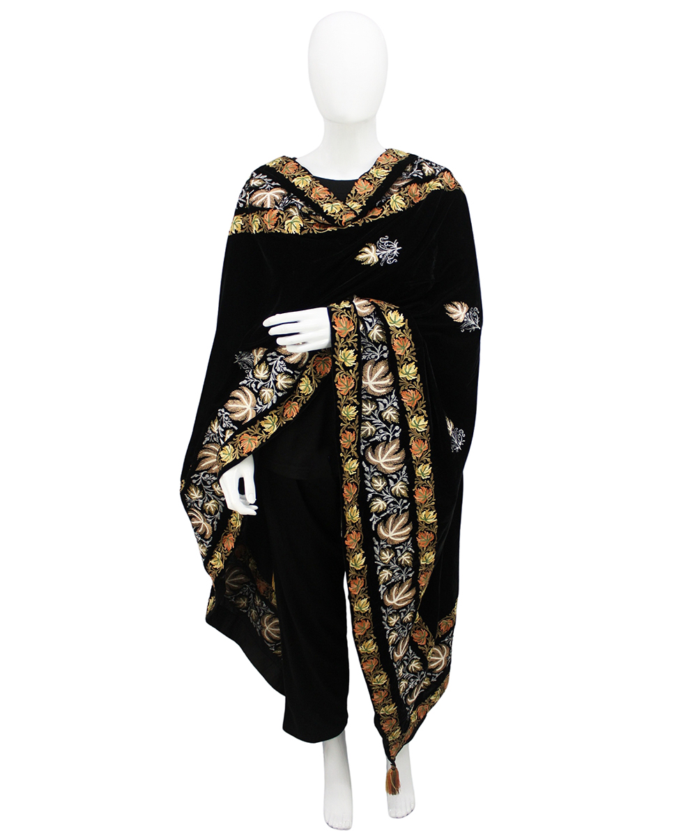 Dupatta Black Dupatta Velvet Aari - Image 1