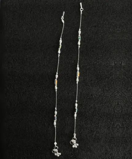 Silver Beaded Anklet