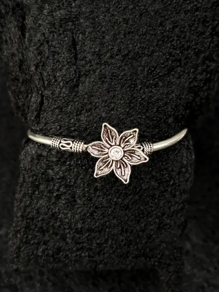 Silver Floral Bracelet