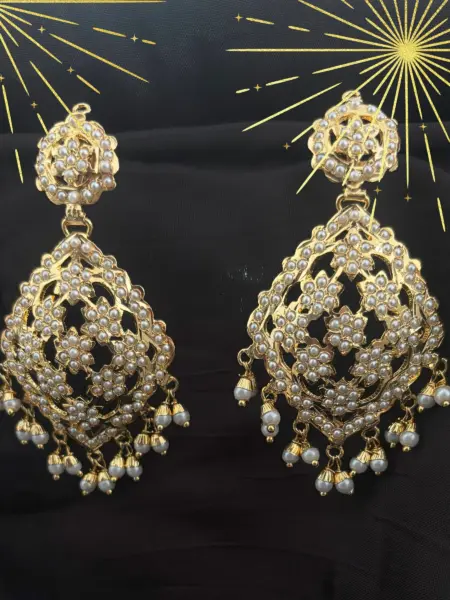 Earrings Floral Pearl