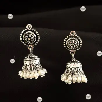 Oxidised Silver Jhumka