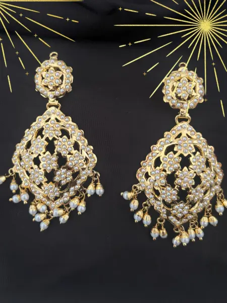 Earrings Floral Pearl