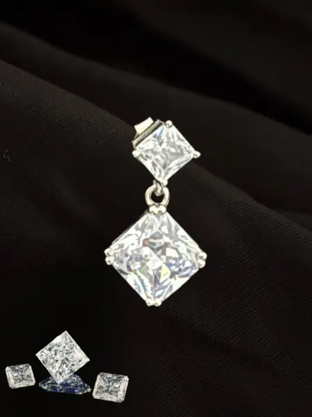 Earrings Crystal Silver