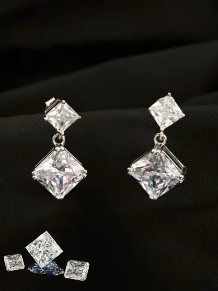 Earrings Crystal Silver