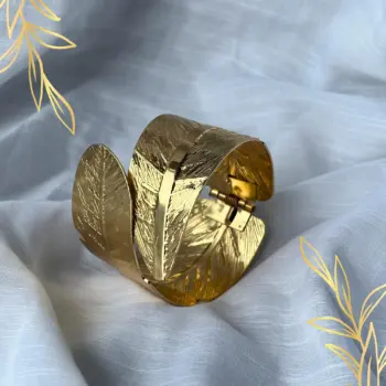 Bracelet Leaf Cuff Golden