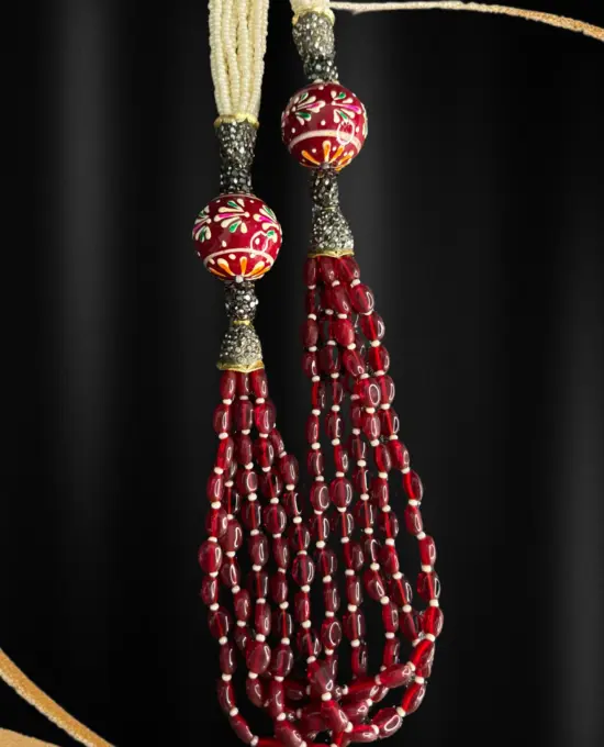 Tassel Necklace Set Maroon