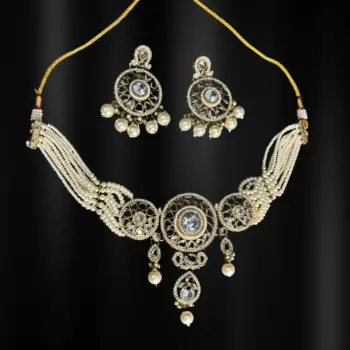 Necklace Set Pearl Kundan