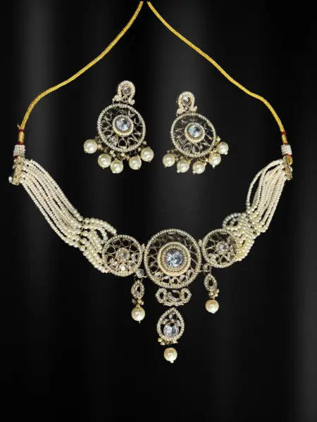 Necklace Set Pearl Kundan