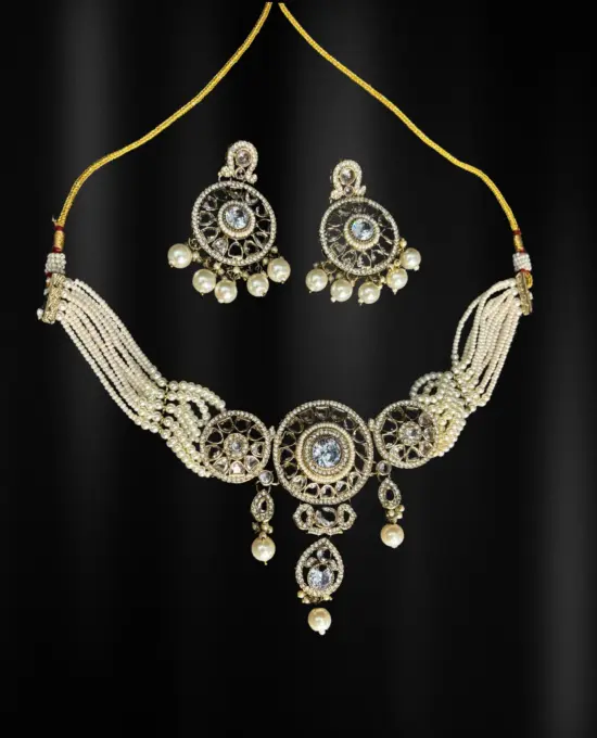 Necklace Set Pearl Kundan