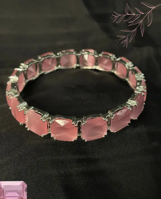 Pink Gemstone Bangles 1