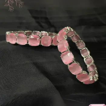 Pink Gemstone Bangles 1