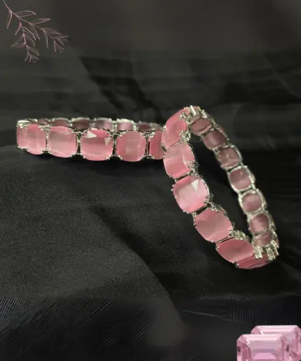 Pink Gemstone Bangles 1