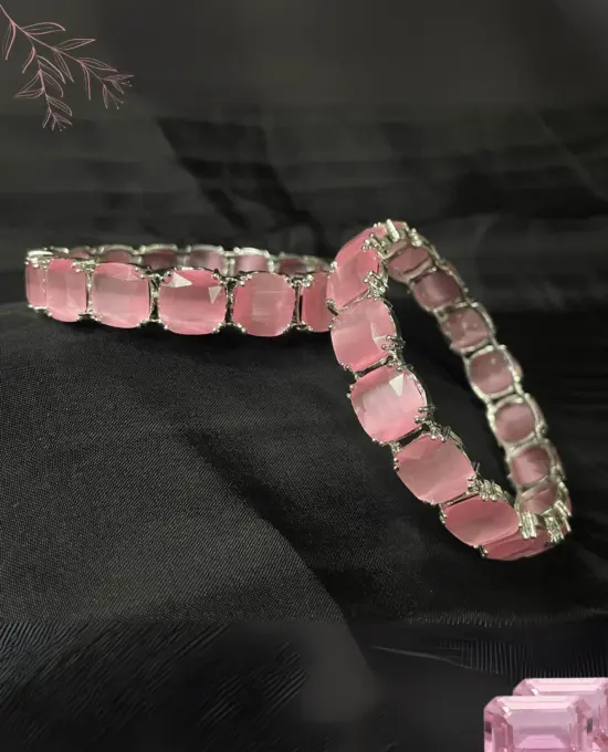 Pink Gemstone Bangles 1