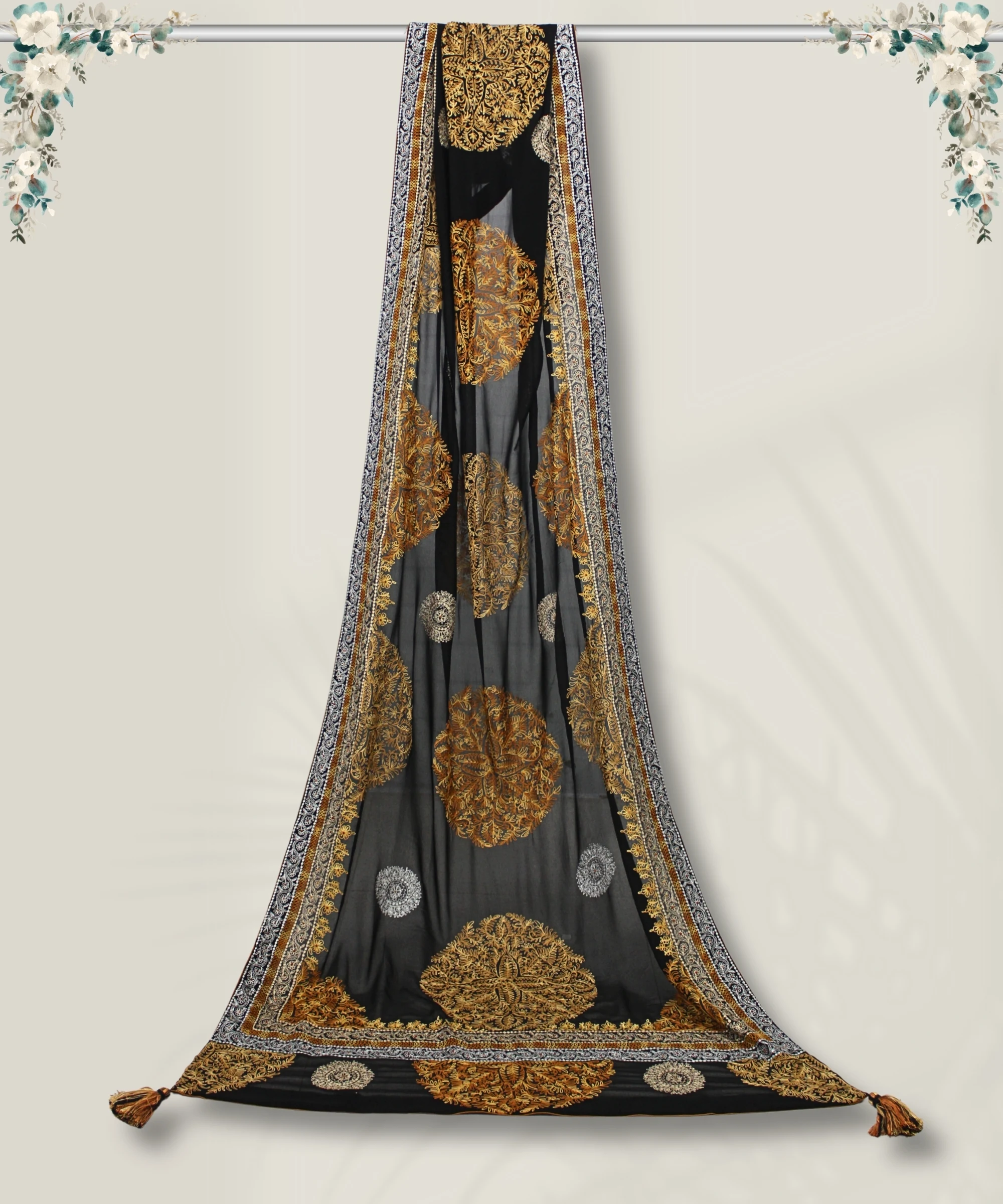 ALBASIR DUPATTA 5 (1) Dupatta Georgette Aari - Image 1