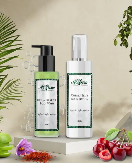 ALBASIR KASHMIRI APPLE BODY WASH + CHERRY BLISS BODY LOTION COMBO (1)
