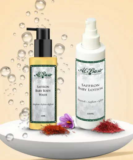 ALBASIR SAFFRON BABY BODY WASH + SAFFRON BABY LOTION COMBO (1)
