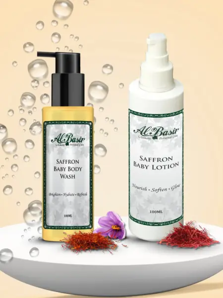 ALBASIR SAFFRON BABY BODY WASH + SAFFRON BABY LOTION COMBO (1)