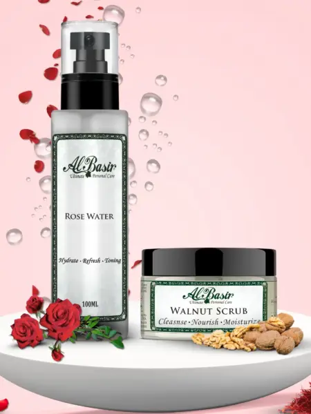 ALBASIR ROSE WATER + WALNUT SCRUB COMBO (1)