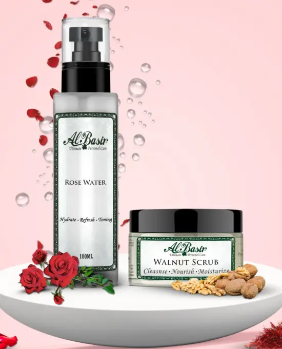 ALBASIR ROSE WATER + WALNUT SCRUB COMBO (1)