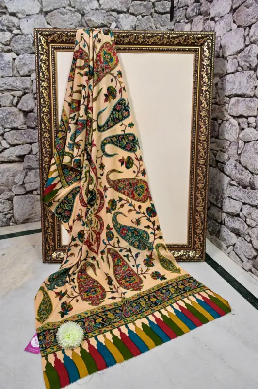 Kalamkari Shawl With Needle work Blog Images 2