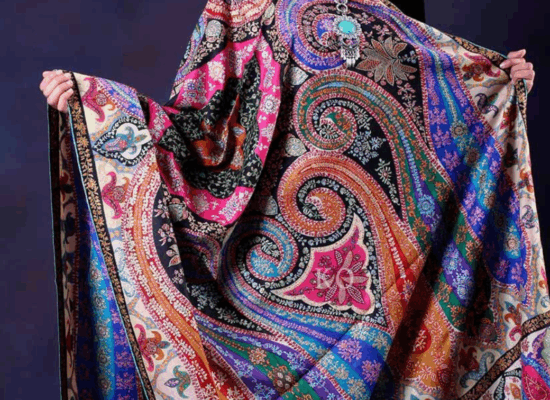 Kalamkari Shawl With Needle Work