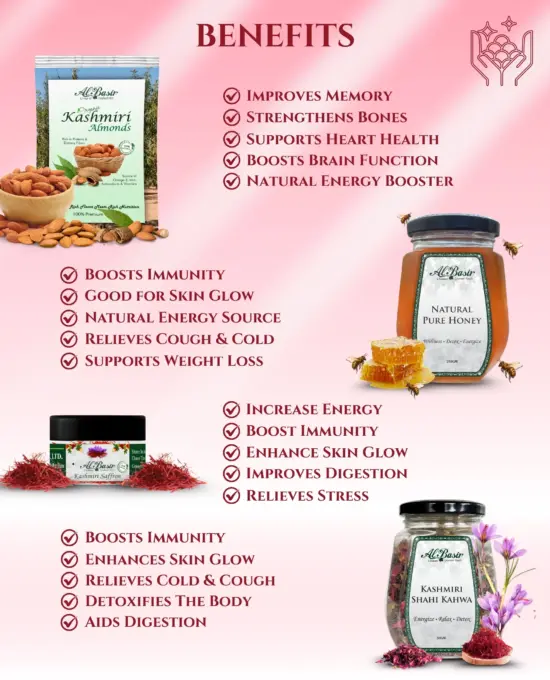 ALBASIR GIFT HAMPER KAHWA + HONEY + SAFFRON + ALMOND (2)